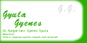 gyula gyenes business card